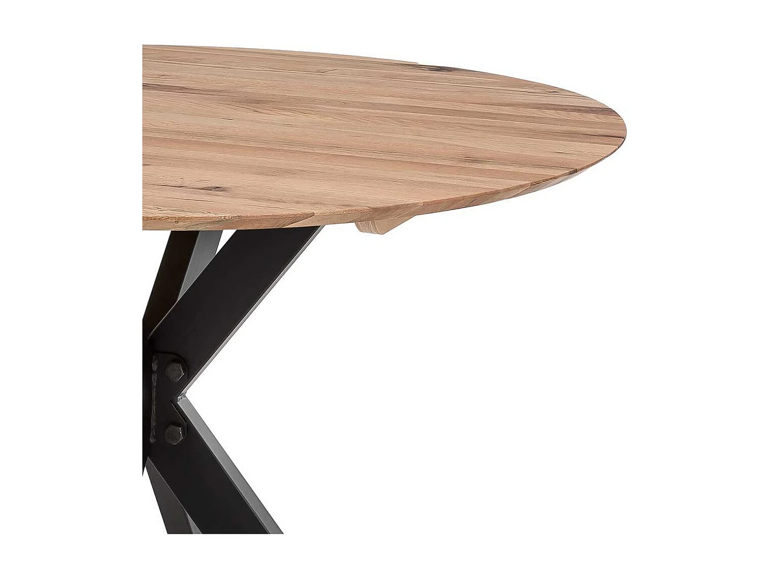 Tisch Esszimmer aus Eiche Massivholz Spider Gestell aus Metall