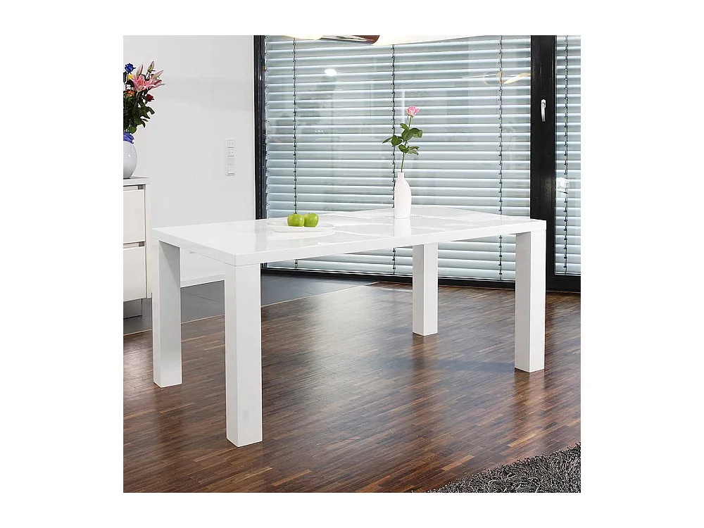 Küchentisch in Hochglanz Weiß 120 cm breit