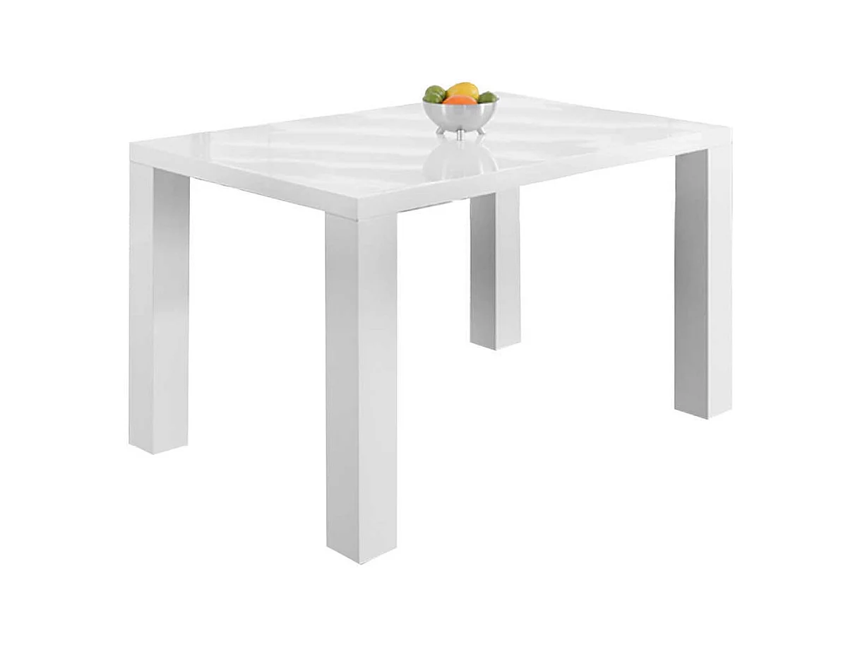 Küchentisch in Hochglanz Weiß 120 cm breit