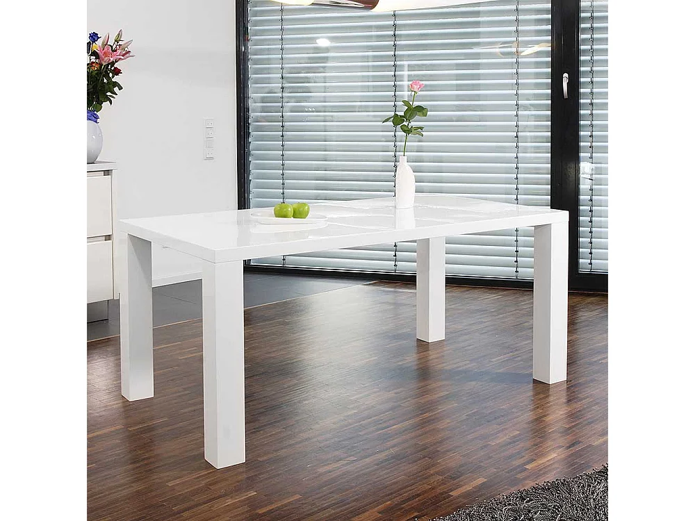 Küchentisch in Hochglanz Weiß 120 cm breit