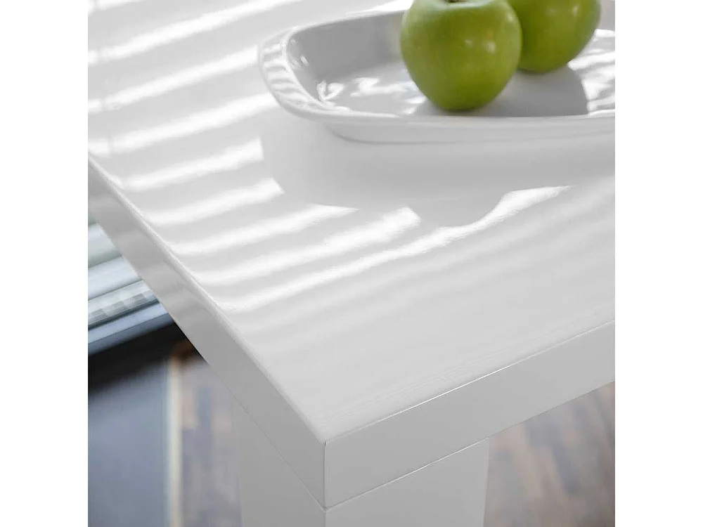 Küchentisch in Hochglanz Weiß 120 cm breit