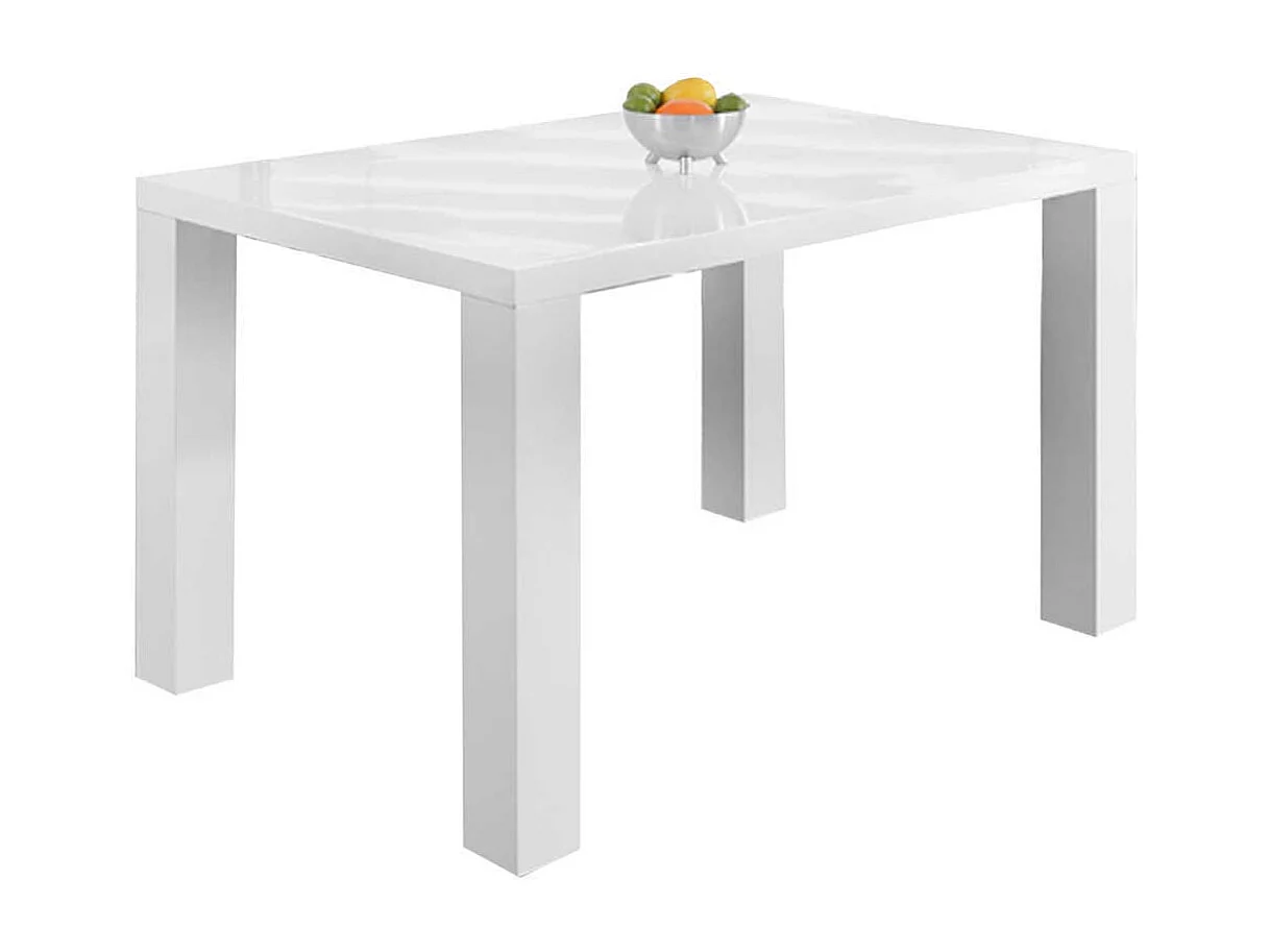 Küchentisch in Hochglanz Weiß 120 cm breit