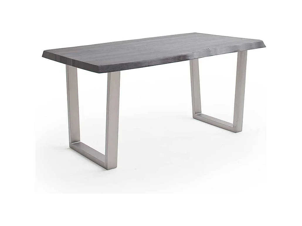 Esstisch Holztisch mit natürlicher Baumkante in Akazie Grau