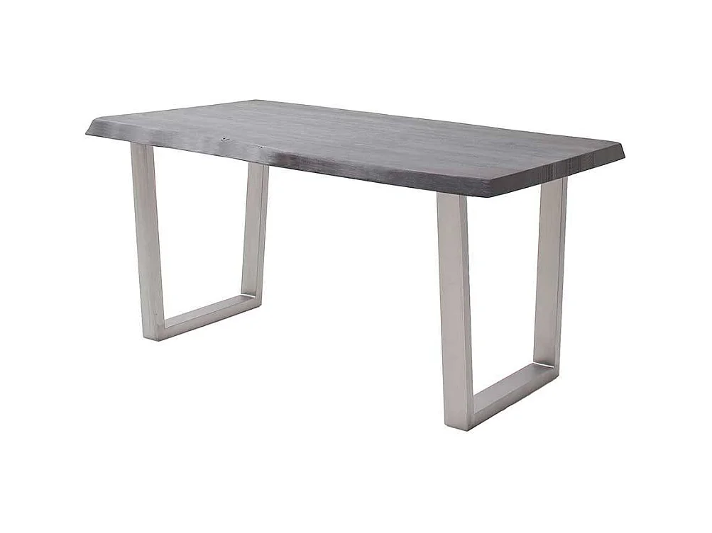 Esstisch Holztisch mit natürlicher Baumkante in Akazie Grau