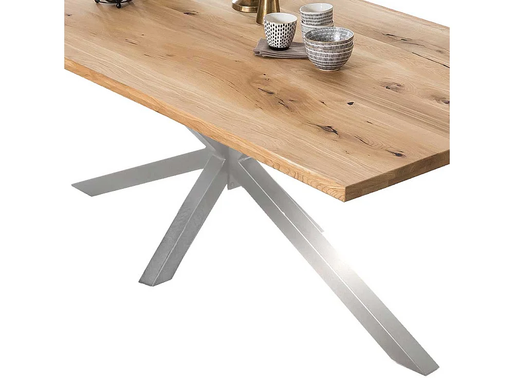 Esszimmertisch aus Wildeiche Massivholz und Eisen Loft Design