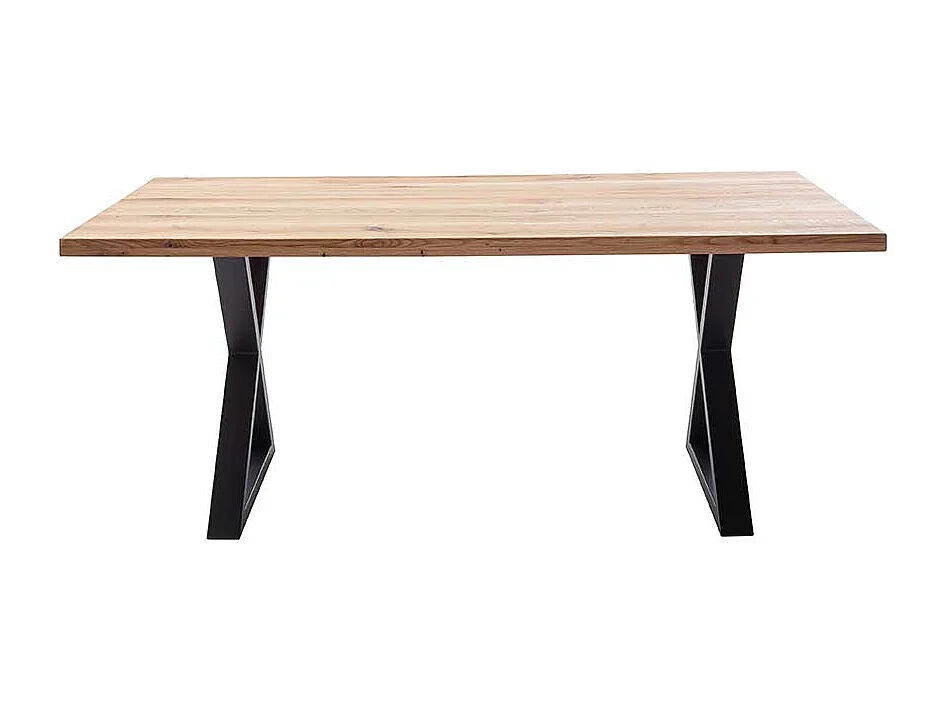 Esstisch Holztisch aus Wildeiche Massivholz mit X Gestell