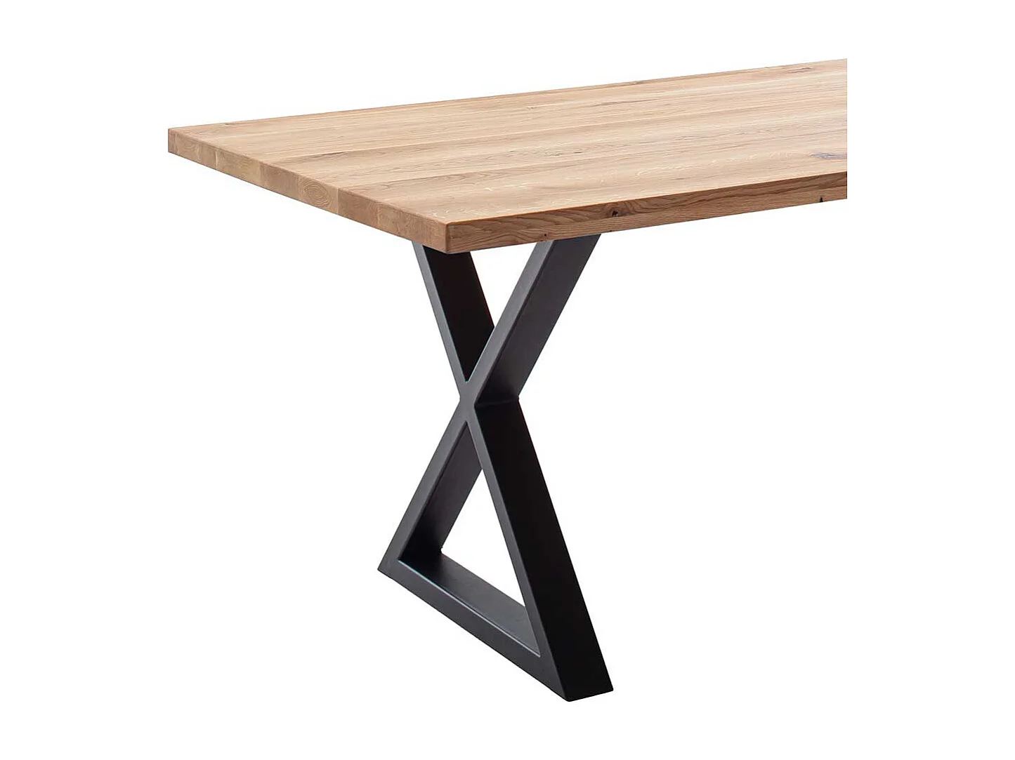 Esstisch Holztisch aus Wildeiche Massivholz mit X Gestell