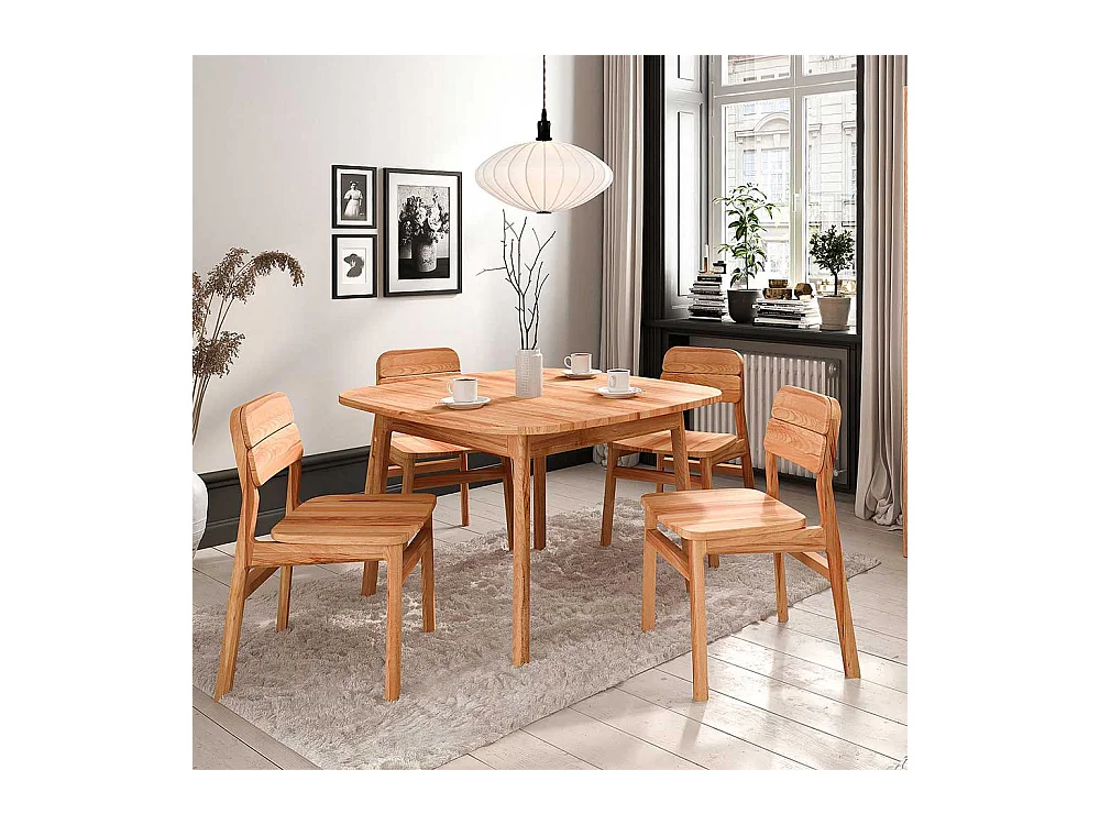 Esstisch Esszimmertisch aus Kernbuche Massivholz 77 cm hoch