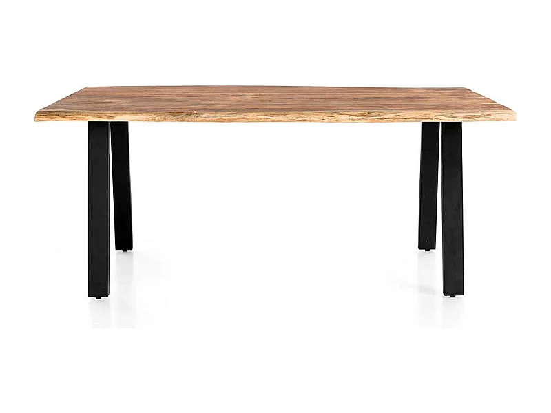 Holztisch massiv aus Akazie und Metall natürlicher Baumkante