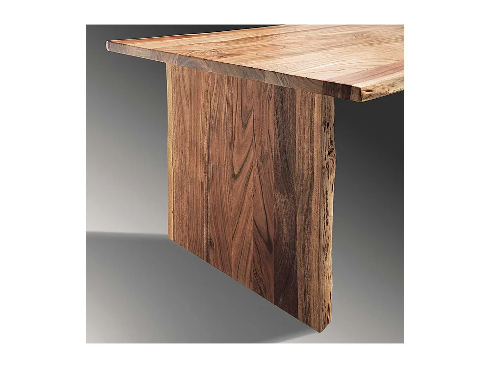 Baumkantentisch aus Akazie Massivholz Landhausstil