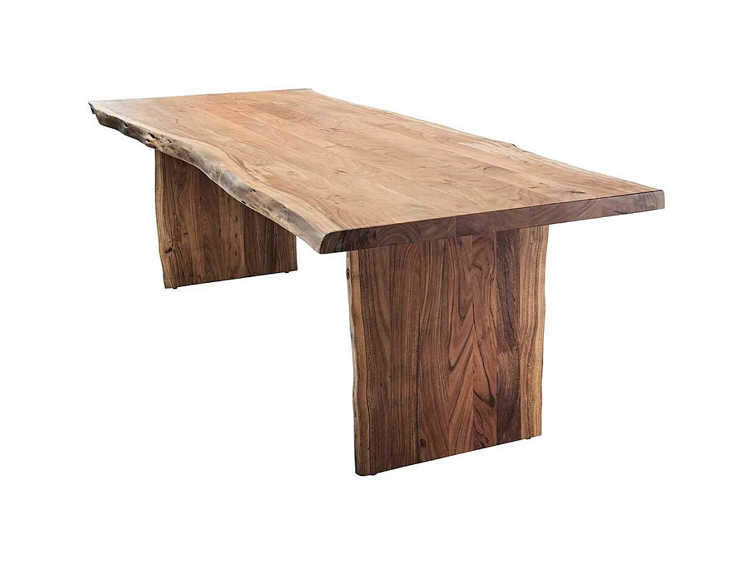 Baumkantentisch aus Akazie Massivholz Landhausstil
