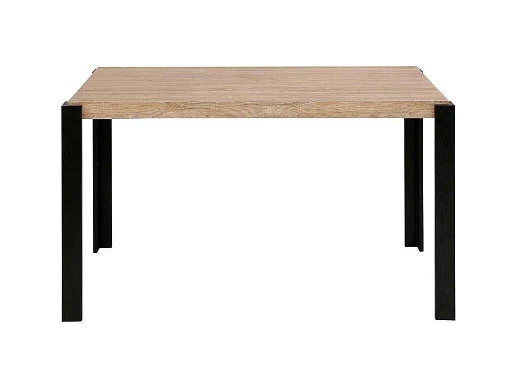 Esszimmertisch modern in Eichefarben und Schwarz 76 cm hoch