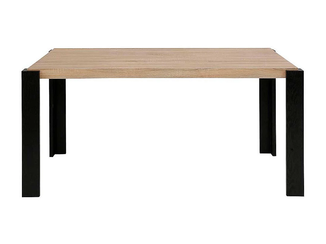 Esszimmertisch modern in Eichefarben und Schwarz 76 cm hoch