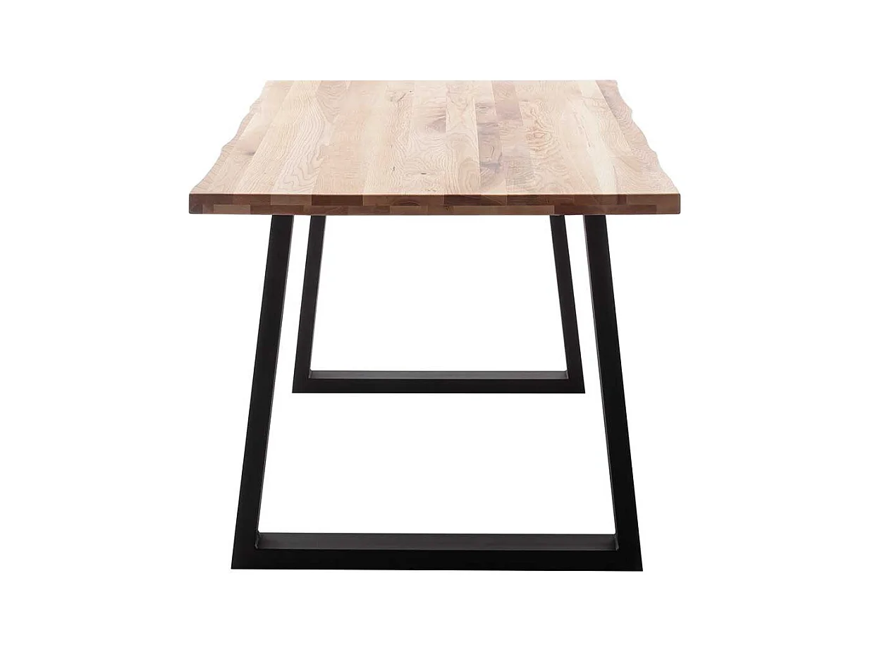 Esstisch Massivholztisch aus Zerreiche Massivholz mit Bügelgestell