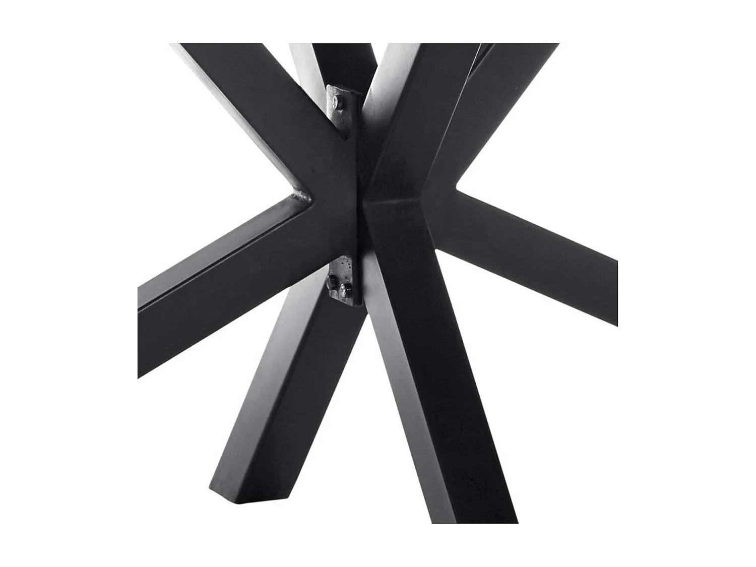 Küchentisch mit Akazie Massivholzplatte Spider Gestell aus Eisen