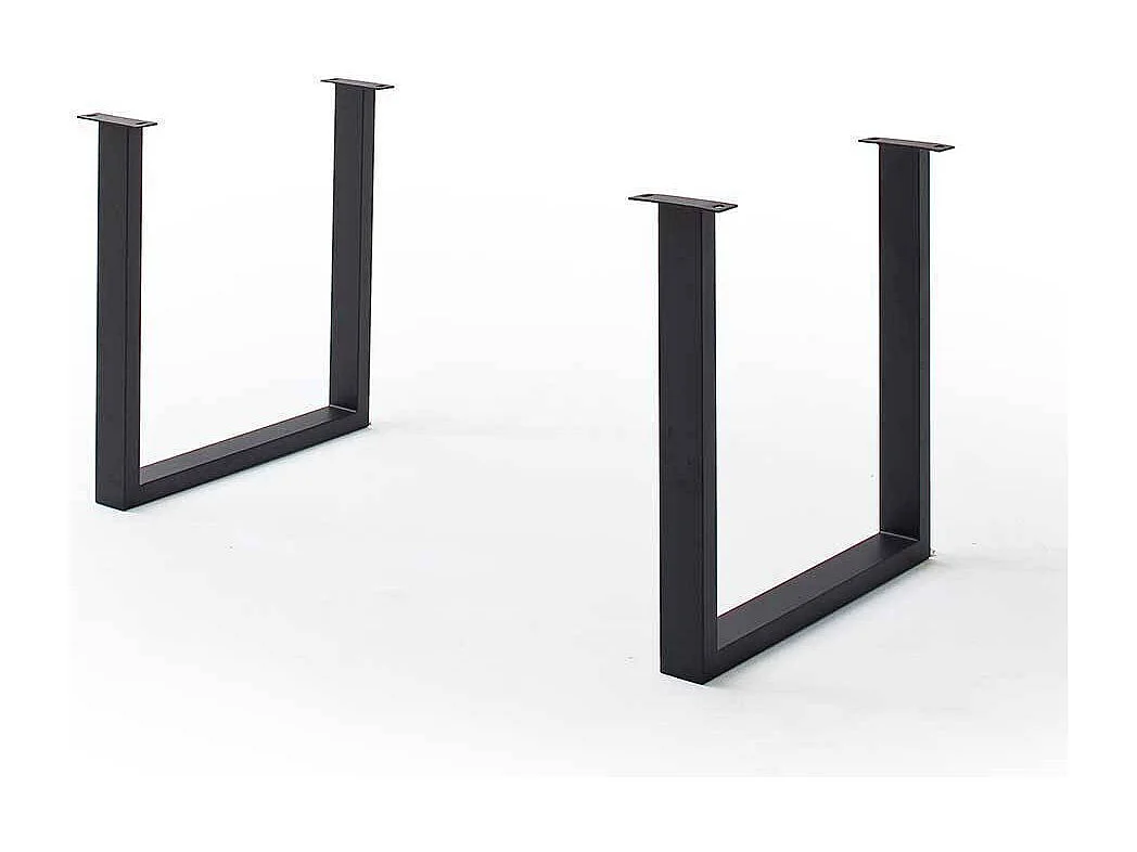 Esstisch Baumkantentisch aus Akazie Massivholz mit Bügelgestell