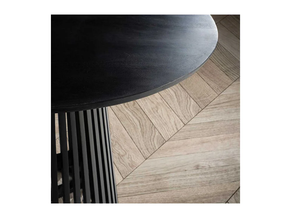 Esstisch aus Mangobaum Massivholz schwarz