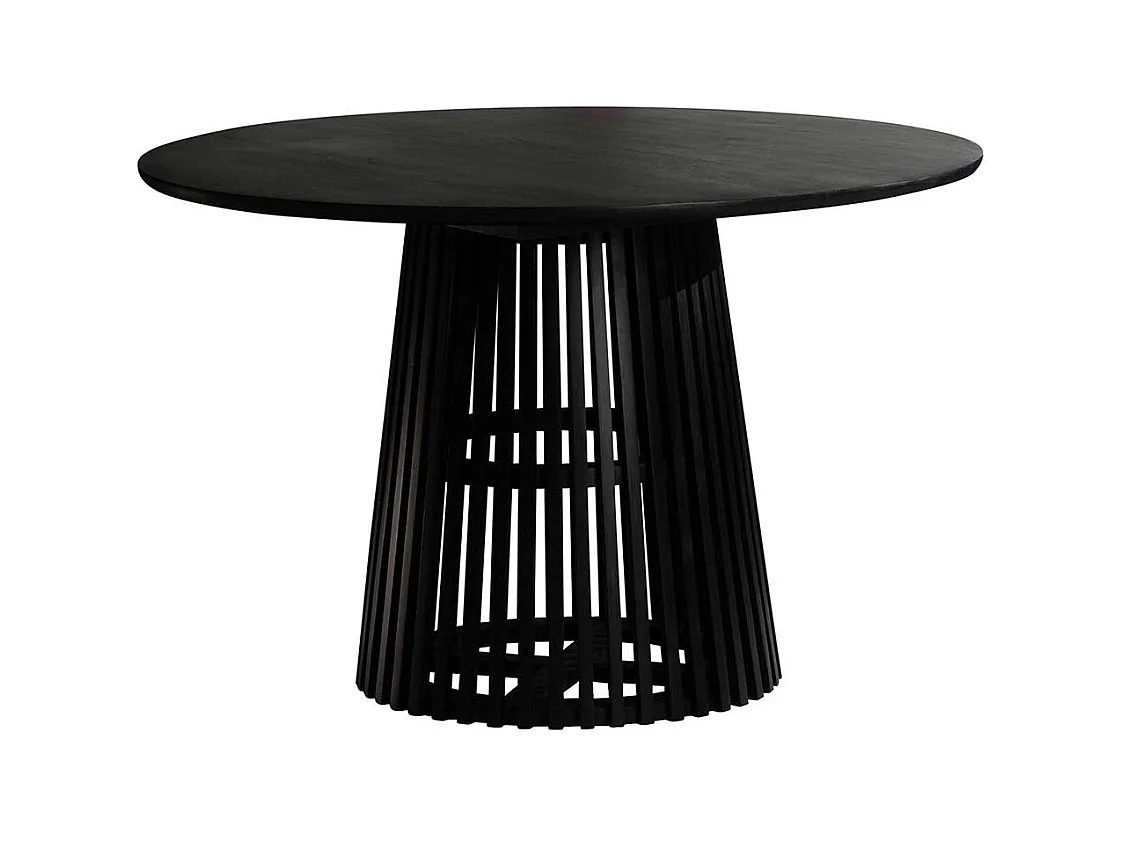 Esstisch aus Mangobaum Massivholz schwarz