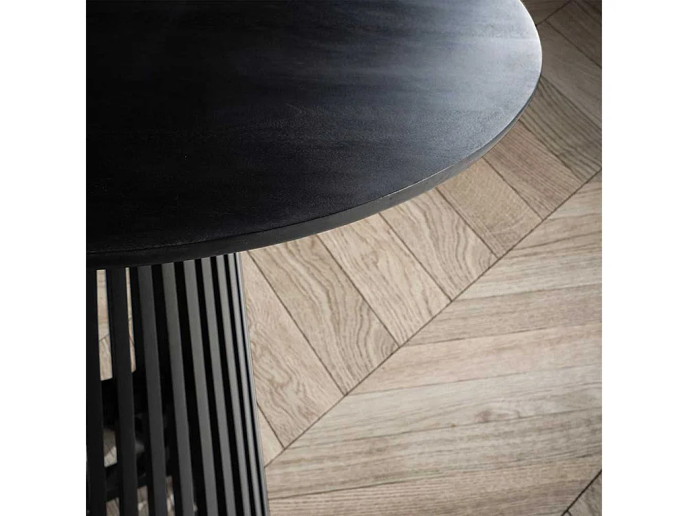 Esstisch aus Mangobaum Massivholz schwarz