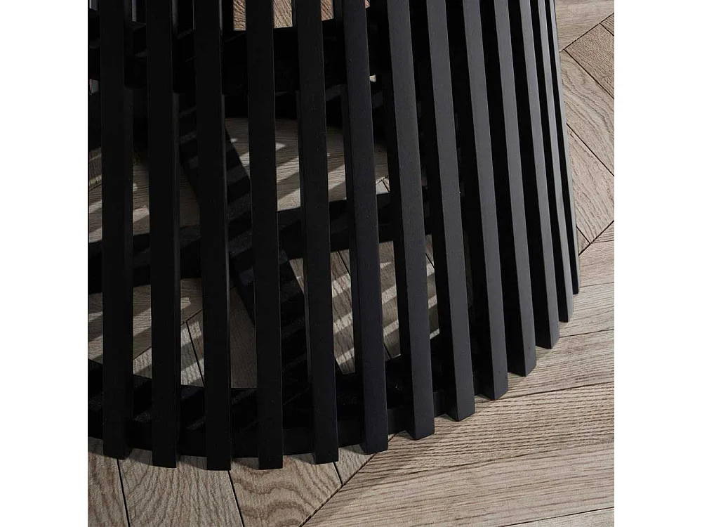 Esstisch aus Mangobaum Massivholz schwarz