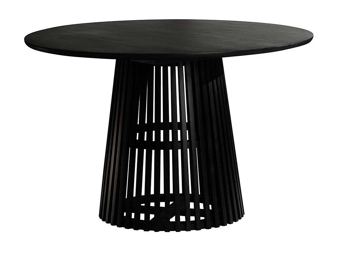 Esstisch aus Mangobaum Massivholz schwarz