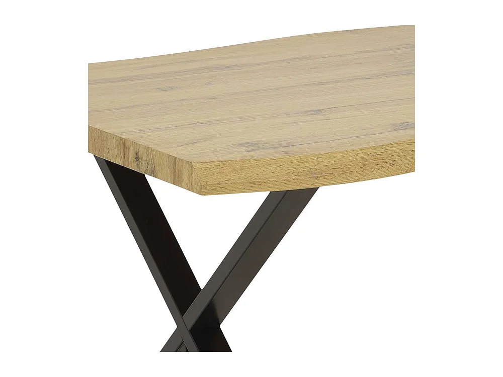 Esstisch modern Industrie in Wildeichefarben & Schwarz X Gestell