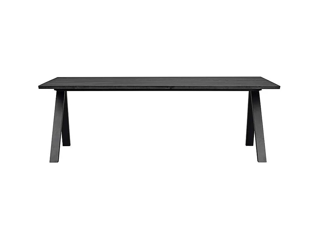 Schwarzer Esszimmertisch aus Eiche Massivholz Metall