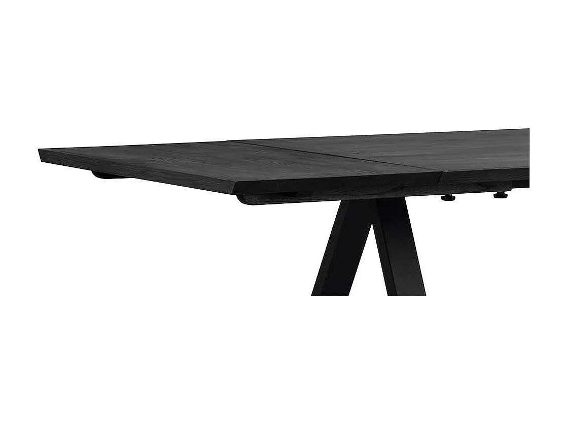 Schwarzer Esszimmertisch aus Eiche Massivholz Metall