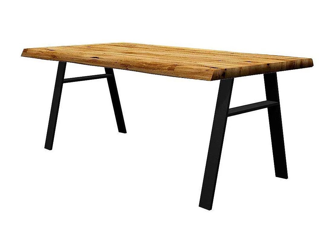 Hochwertiger Küchentisch mit natürlicher Baumkante A Fußgestell