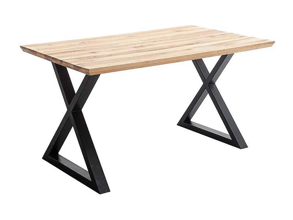Esstisch Holztisch massiv im Industry und Loft Stil mit X Gestell