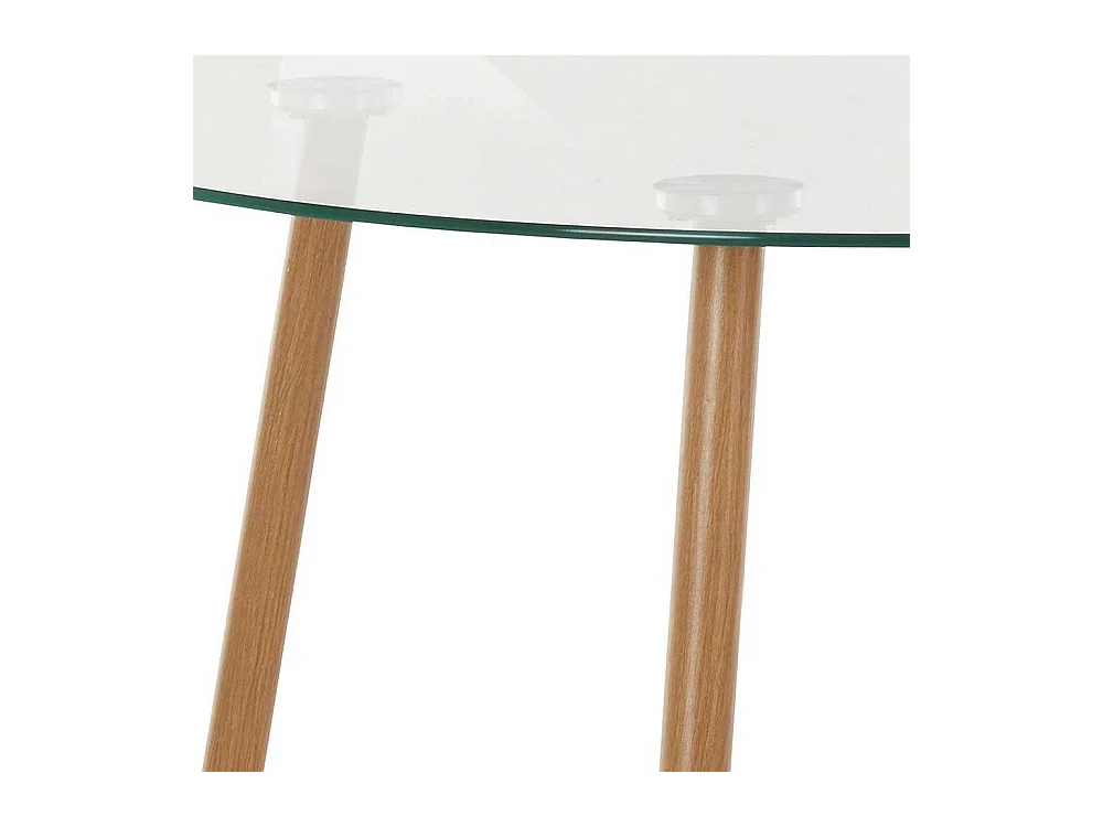 Esszimmer Glastisch im Skandi Design rund