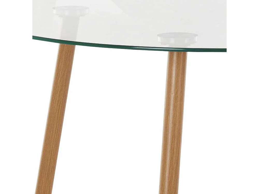 Esszimmer Glastisch im Skandi Design rund