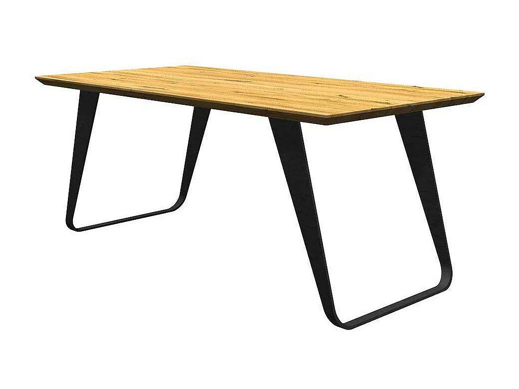 Tisch Massivholz Eiche und Metall in modernem Design Schweizer Kante