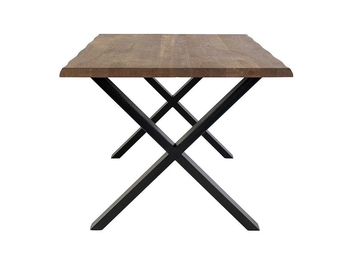 XL Esszimmertisch in Eiche Rauchfarben Schwarz