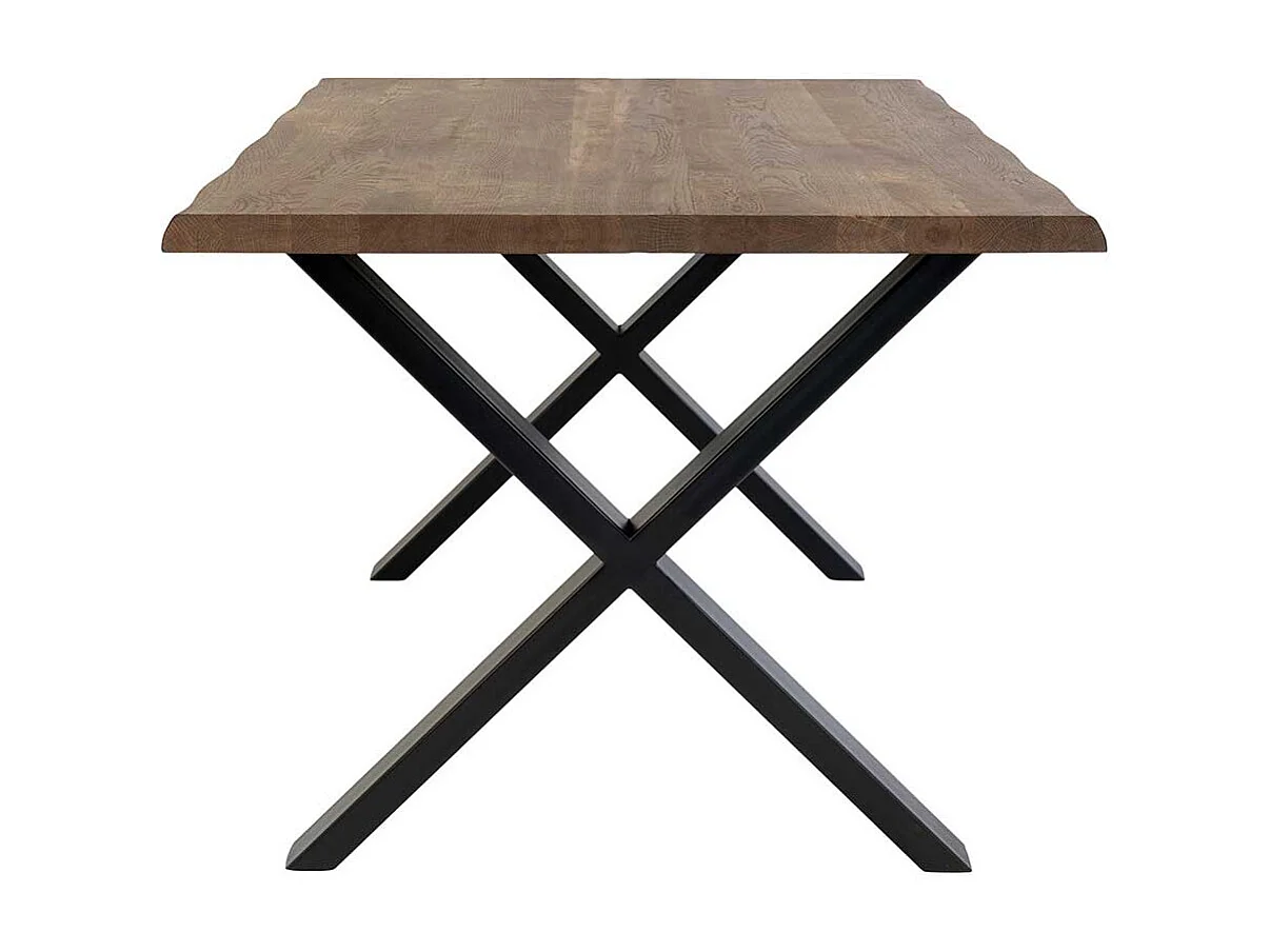 XL Esszimmertisch in Eiche Rauchfarben Schwarz