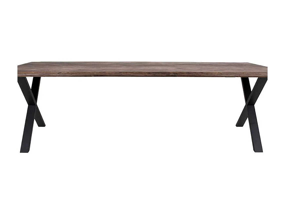 XL Esszimmertisch in Eiche Rauchfarben Schwarz