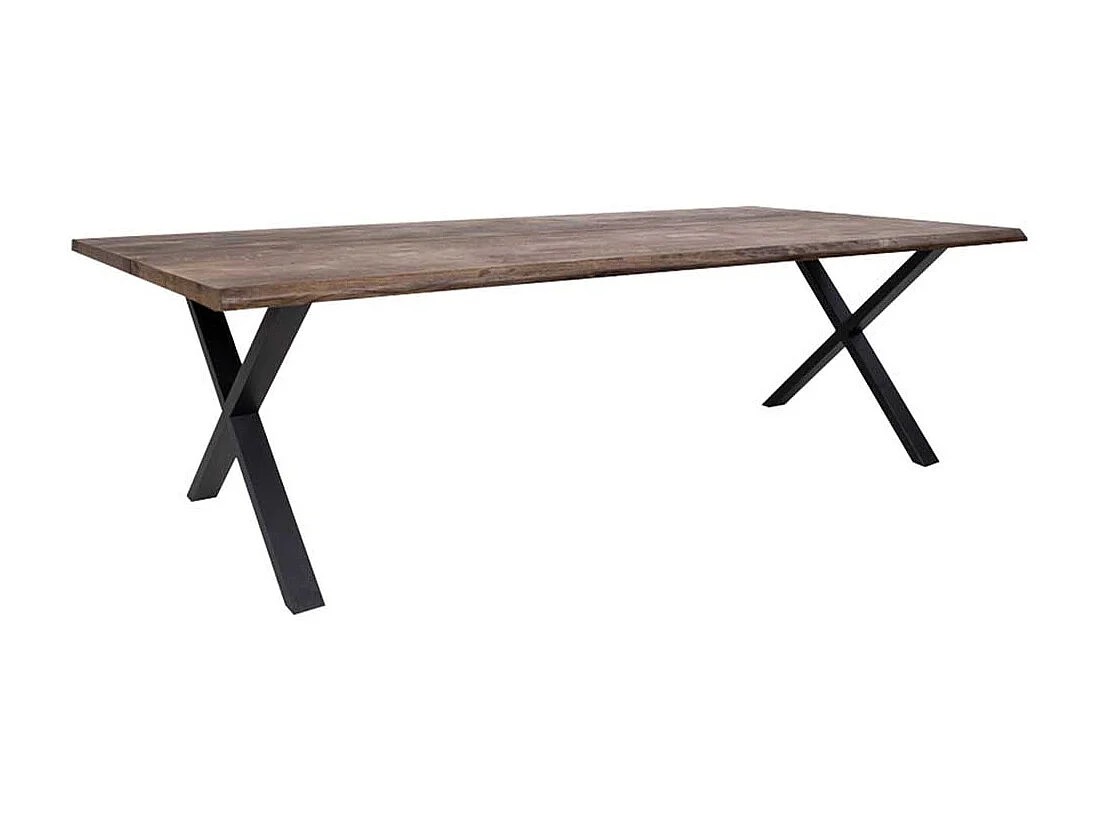 XL Esszimmertisch in Eiche Rauchfarben Schwarz