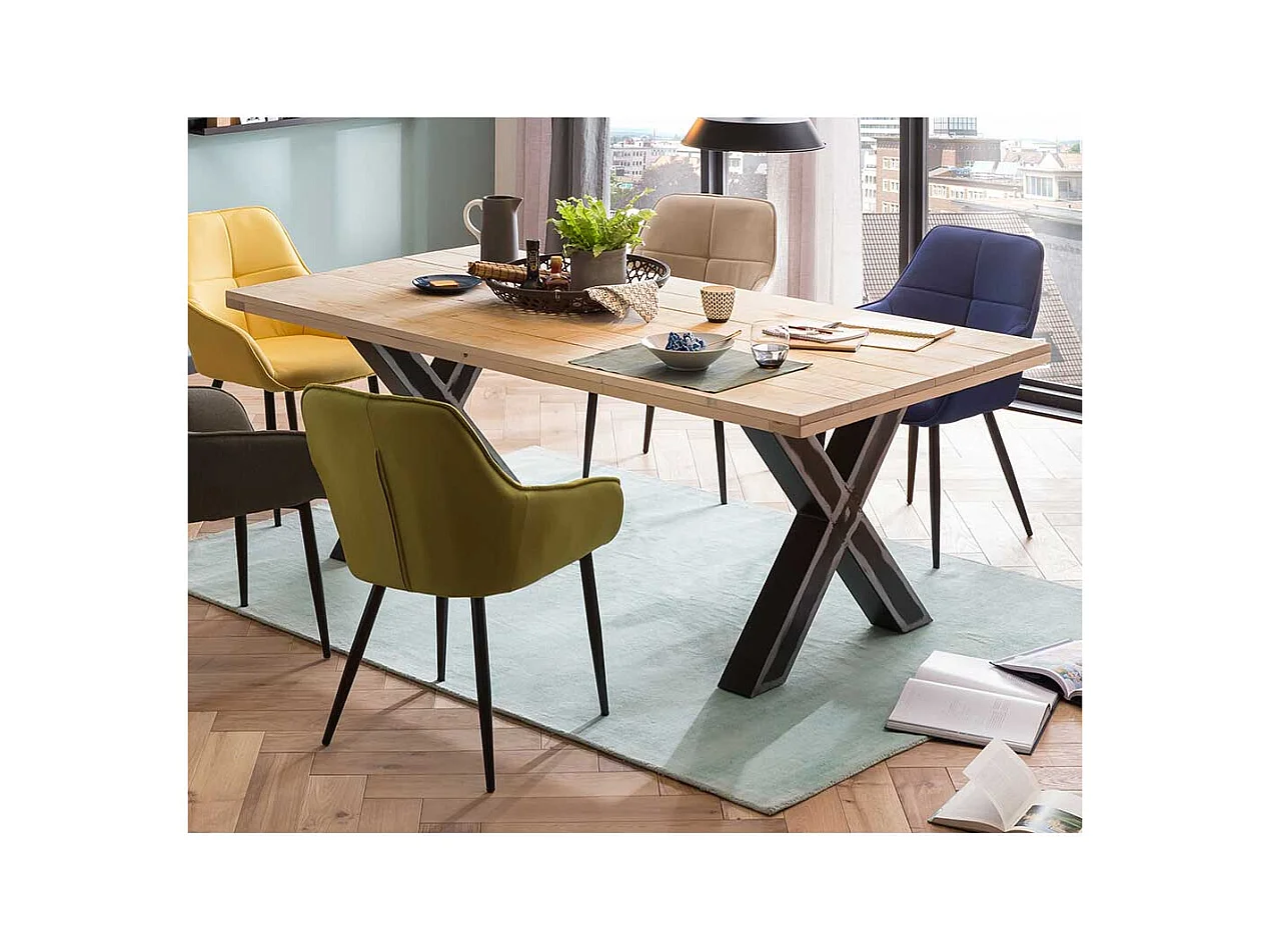 Gerüstholz Tisch Metallgestell X Form modernem Design