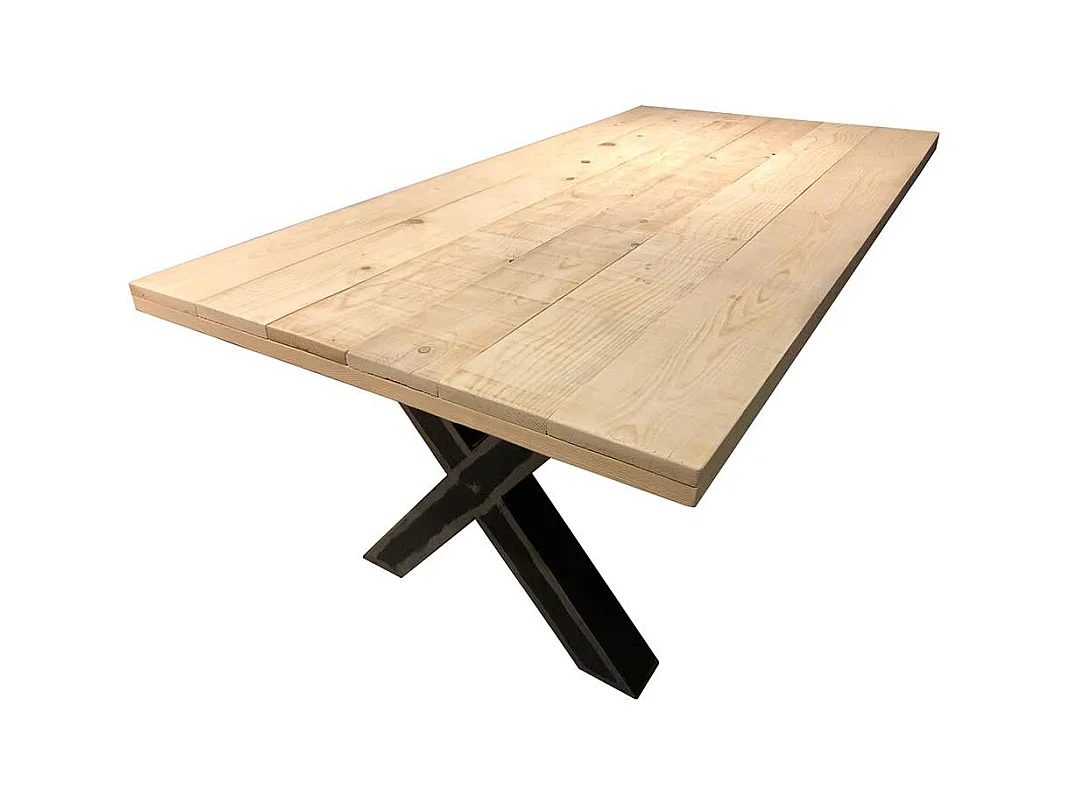 Gerüstholz Tisch Metallgestell X Form modernem Design