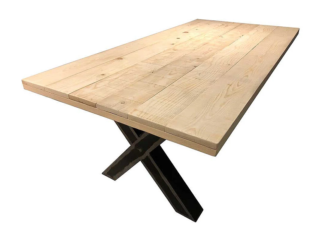 Gerüstholz Tisch Metallgestell X Form modernem Design