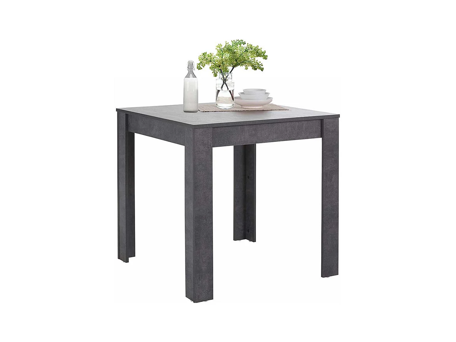 Küchentisch in Beton Grau Vierfußgestell