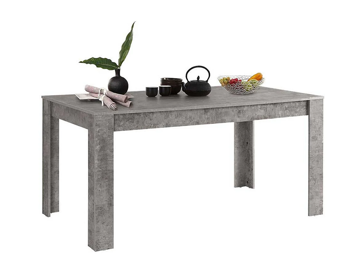 Küchentisch in Beton Grau Vierfußgestell