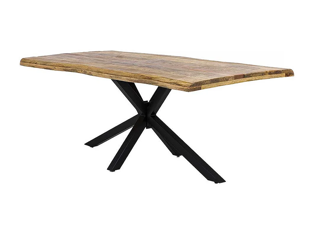Esstisch aus Mangobaum Massivholz und Eisen Loft Design