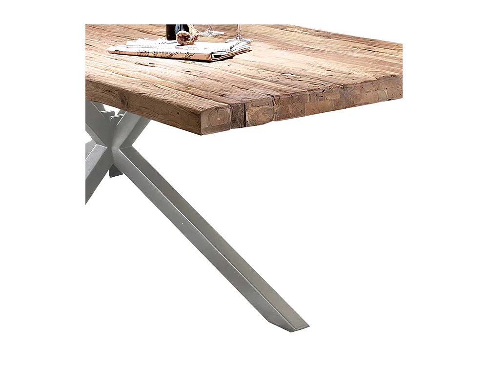 Küchentisch rustikal aus Teak Recyclingholz Metall