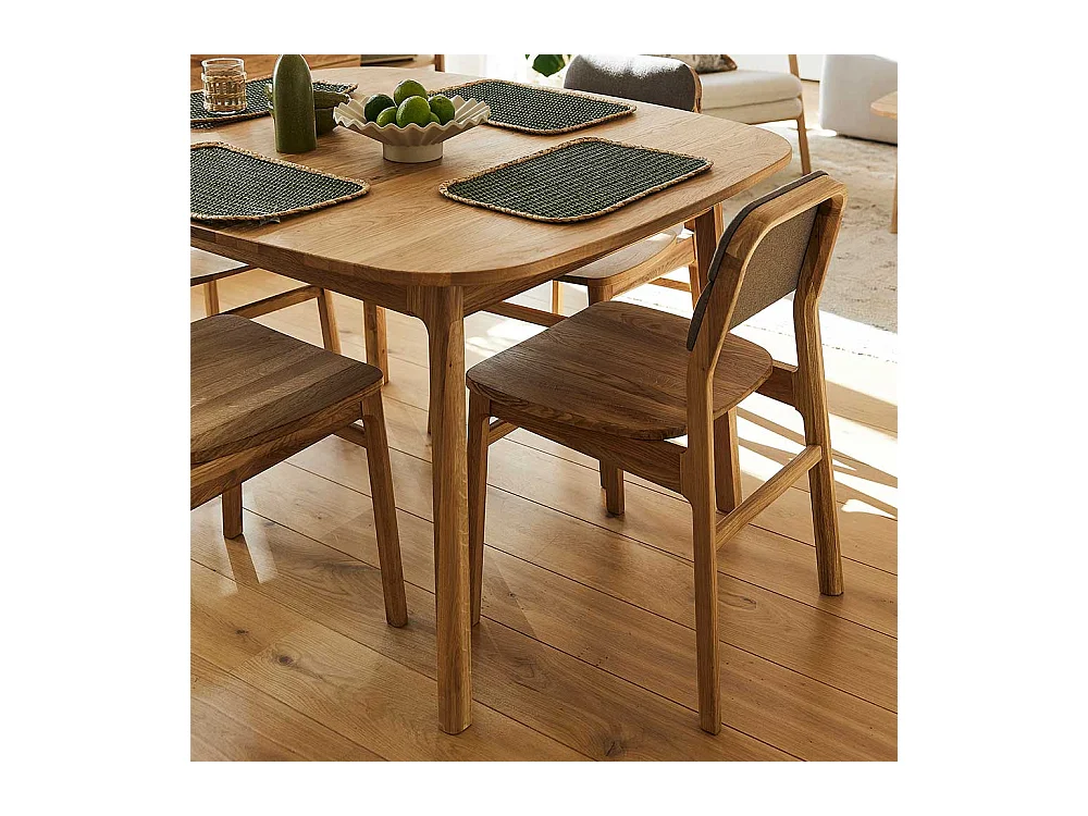 Esstisch Holztisch aus Wildeiche Massivholz mit Vierfußgestell