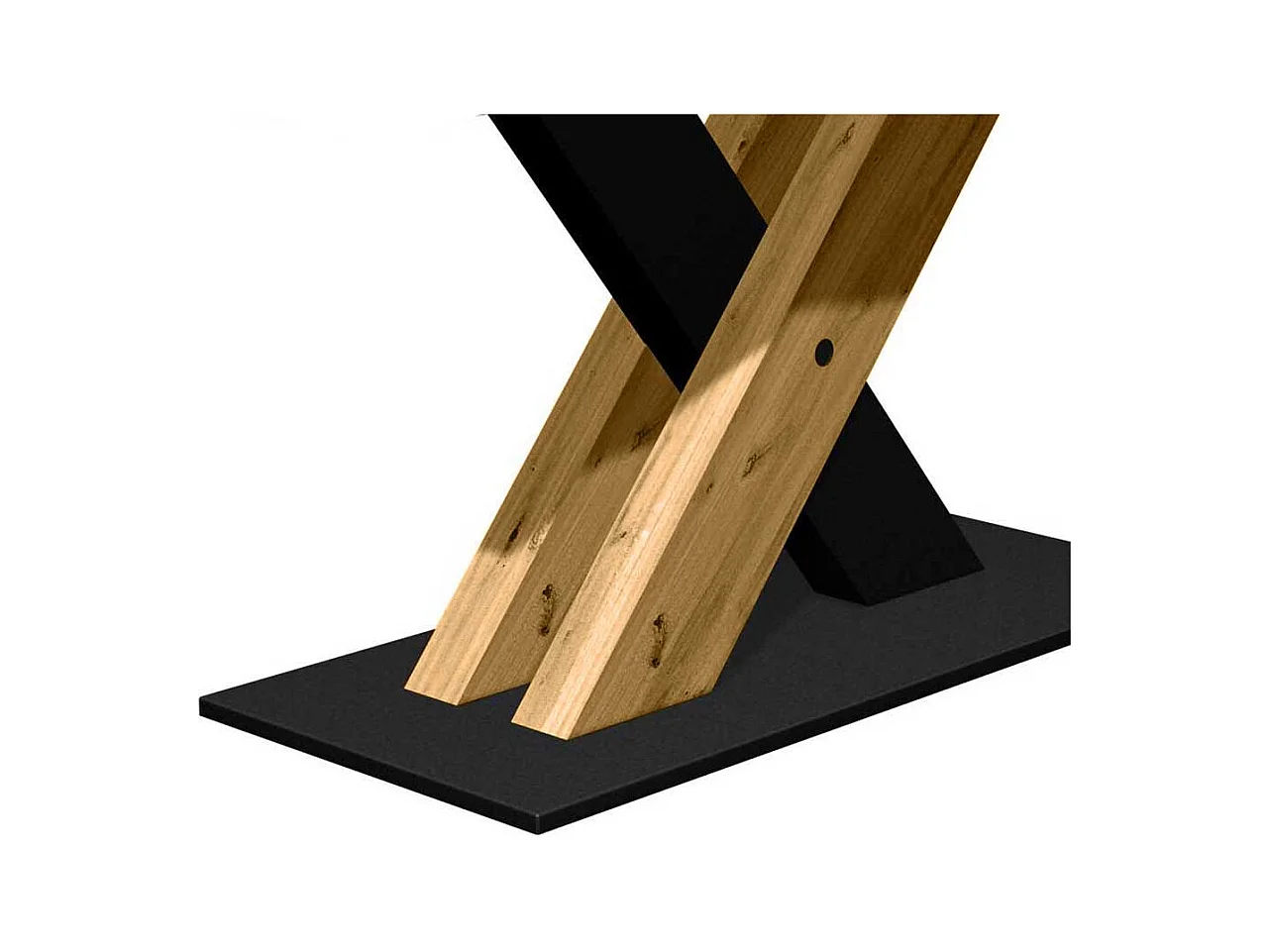 Massiver Esstisch aus Eiche und Metall natürlicher Baumkante