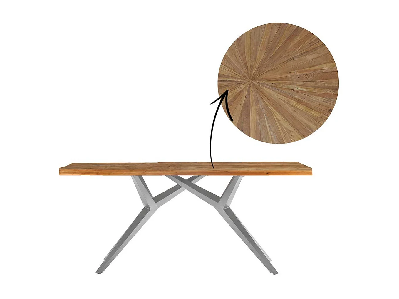 Esszimmertisch rustikal aus Teak Massivholz Industry und Loft Stil