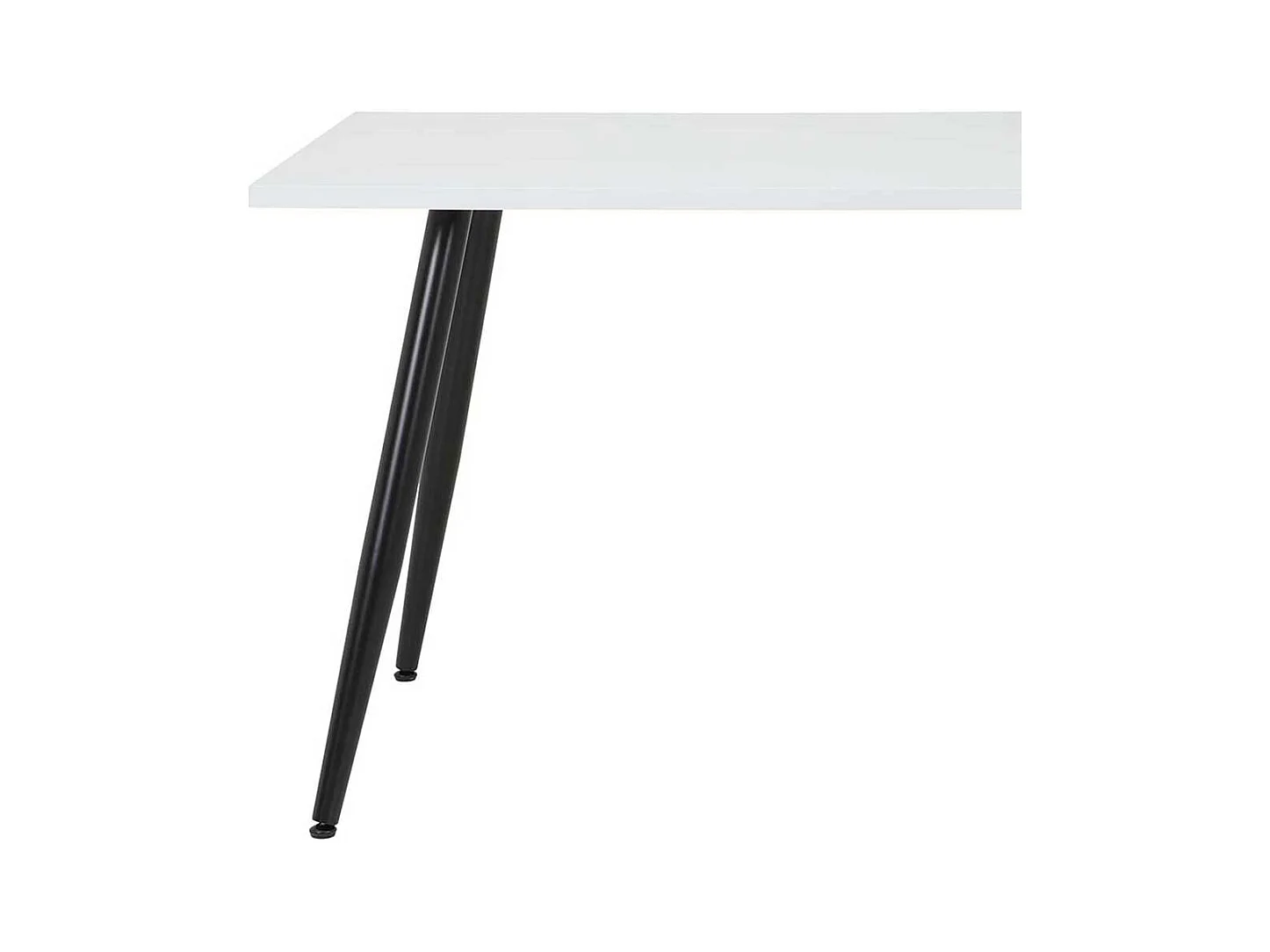 Küchentisch Hochglanz in Weiß und Schwarz Vierfußgestell