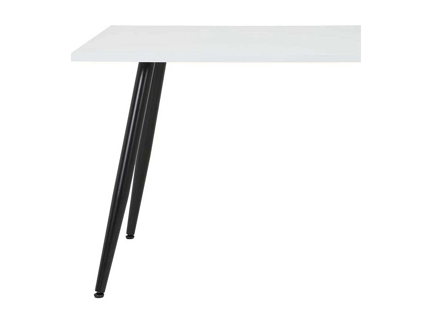 Küchentisch Hochglanz in Weiß und Schwarz Vierfußgestell
