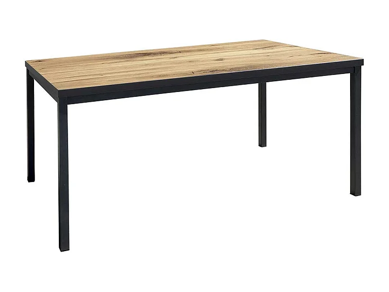 Esszimmer Tisch modern in Eichefarben und Schwarz 160x90 und 180x90 cm